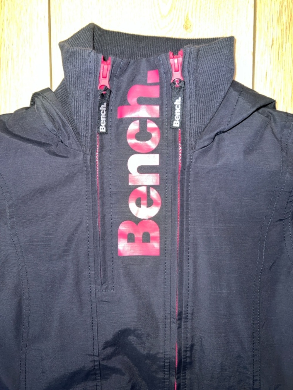 Bench Black Double Zip Hooded Rain Jacket - Picture 14 of 16